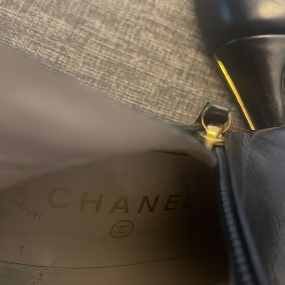Authentic Chanel Equestrian Ankle Boot-Black size 7